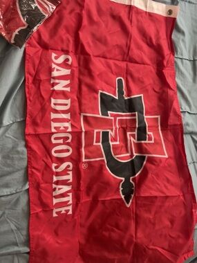 San Diego State Red Aztecs Logo Flag
